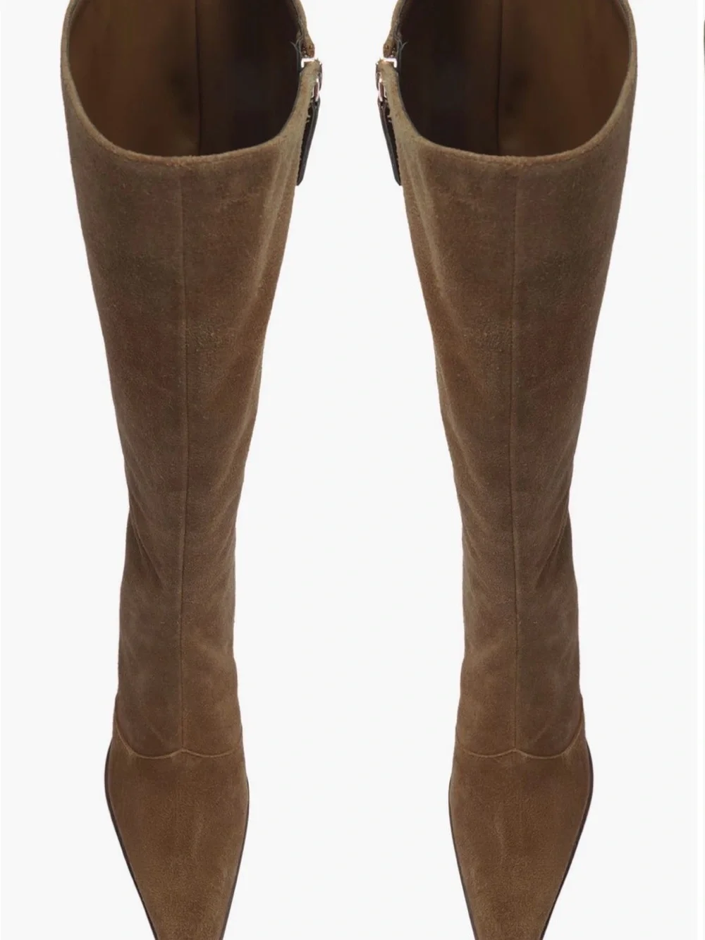 Schutz Rafaela Up Mid Boots Women 9.5B Brown Suede Knee High Block Heel NWT